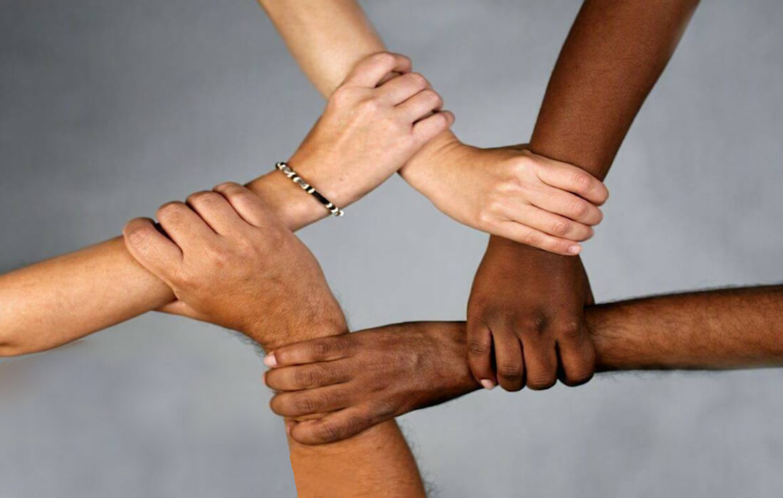People demonstrating solidarity and allyship
